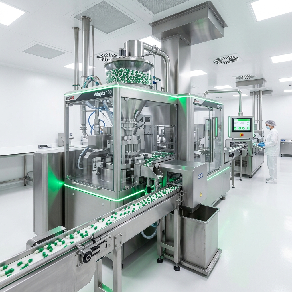 Sleek modern stainless steel pharmaceutical manufacturing equipment by Forest Formulations